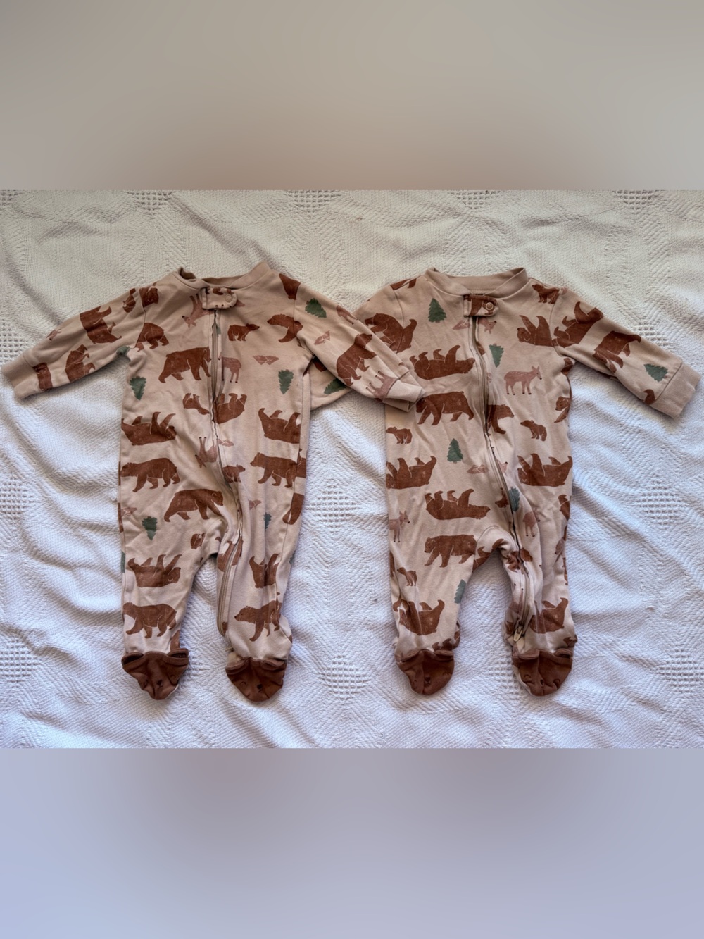 Carter’s Bear Footed Sleepers | 3-6M | TWIN